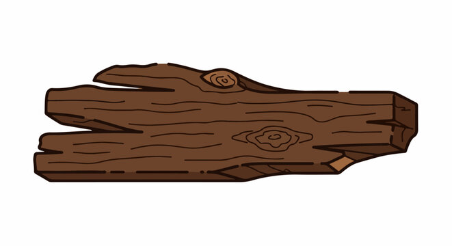 A stylized brown log with visible grain patterns and knotholes
