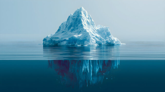 Majestic Iceberg Floating in Serene Ocean Waters.