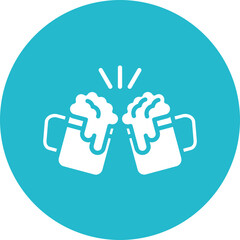 Obraz premium Beers Toasting Vector Icon