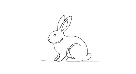 Obraz premium A simple line drawing of a rabbit.