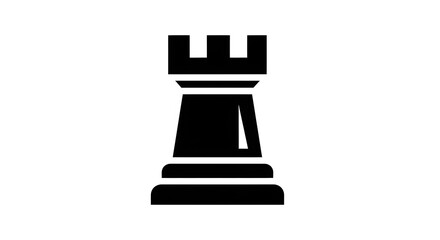 Black rook chess piece icon © Jannati