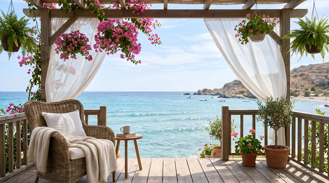 Breezy Seaside Veranda - summer background