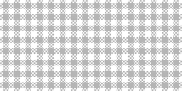 Seamless grey and white gingham pattern background. Traditional checkered tablecloth. Aesthetic grey plaid design.