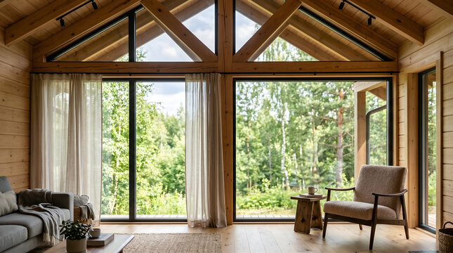 Modern Wooden Cabin - summer background