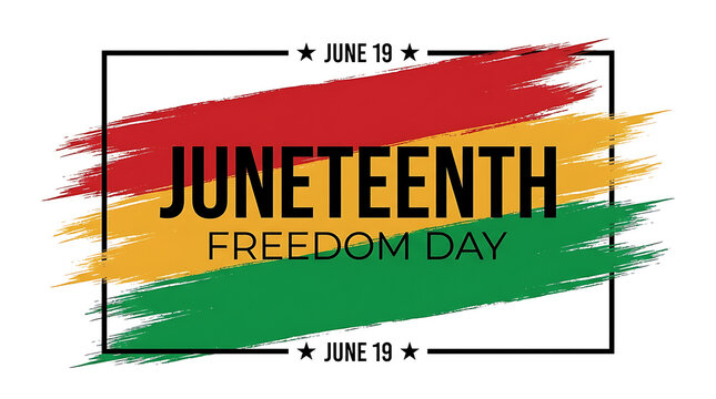Joyful juneteenth celebration with colorful abstract background isolated on transparent background