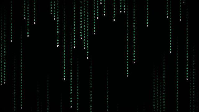 Cryptographic Digital Rain Matrix Code Background