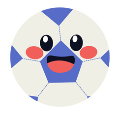 Fototapeta premium Vector cartoon illustration of a smiling soccer ball mascot isolated on white background