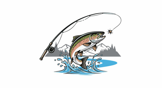 Vibrant fish leaps from water as angler reels in catch