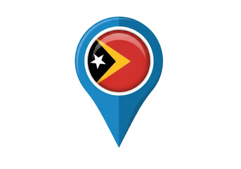 Fototapeta premium Map pointer with east timor flag isolated on transparent background