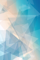 Fototapeta premium Abstract blue and white low-poly geometric shapes create a calm, modern tech look, ideal as a minimalist backdrop with clean space for text.