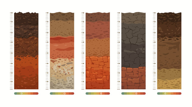 Colorful Abstract Vector Illustration of Soil Layers, A Modern Digital Art Background for Earth Science and Geology Concepts