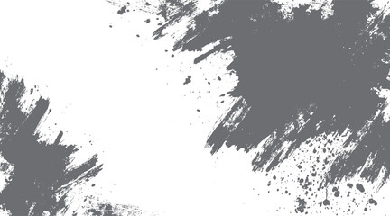 Obraz premium Gray paint splatters and brush strokes on a white background abstract texture black brushstroke