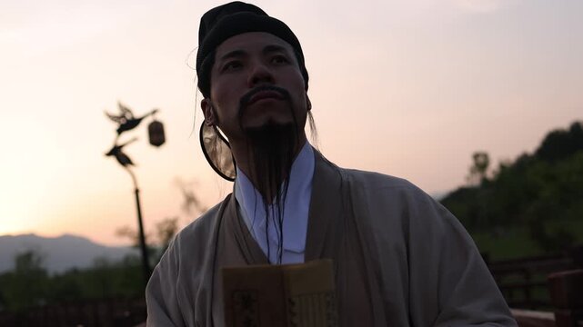 Ancient Chinese literati reading books