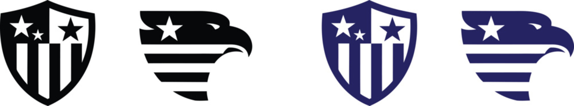 Flag day usa eagle shield logo variations