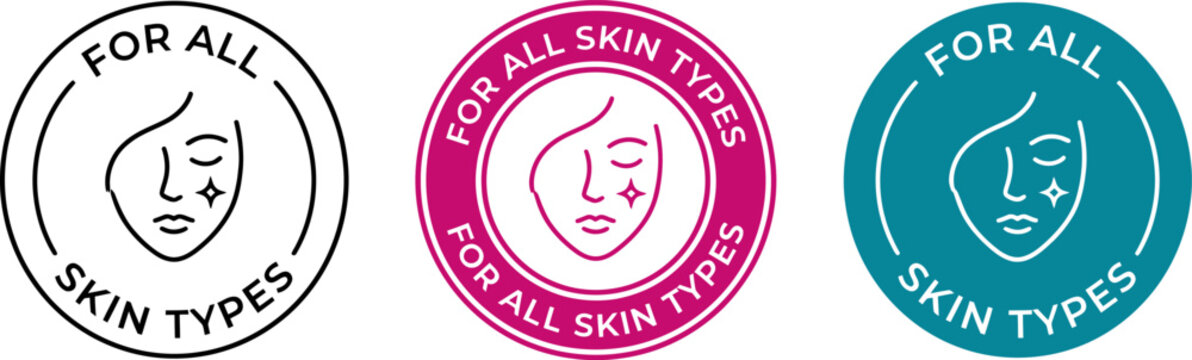 For all skin types logos for skincare products and beauty brands