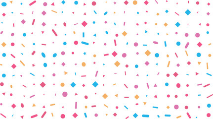 Obraz premium Colorful geometric shapes pattern with pink blue and yellow on white background
