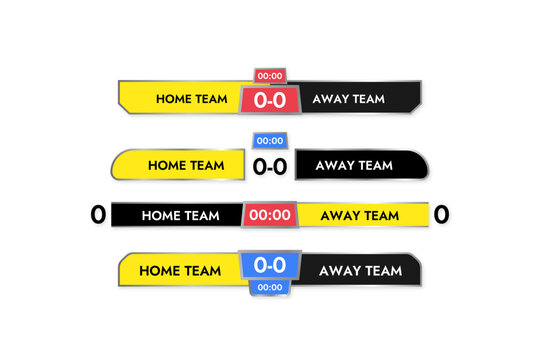 Set of different sports theme banners team game score keeping confrontation banner