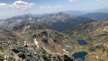 Obraz premium High mountain landscape with two glacial lakes