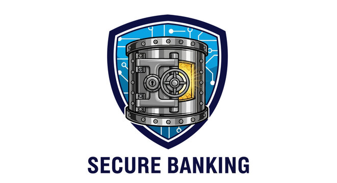 Secure banking and financial security concept with a vault
