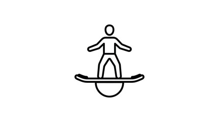 Person Riding Electric Unicycle, Single Wheel Scooter, Urban Mobility Icon © Azis