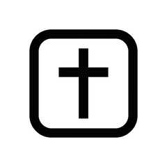 Fototapeta premium Christian Cross Icon in Rounded Square