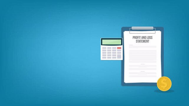 Profit and loss statement, accounting concept, 4k video animation