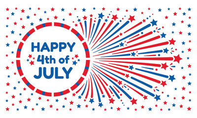 Fototapeta premium Happy 4th of july celebration background
