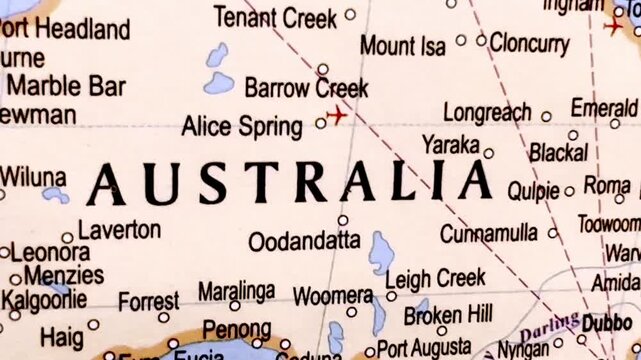 Detailed Map of Australia with States, Territories, Political Borders, Geography, Regional Atlas and Educational Cartography Illustration Design