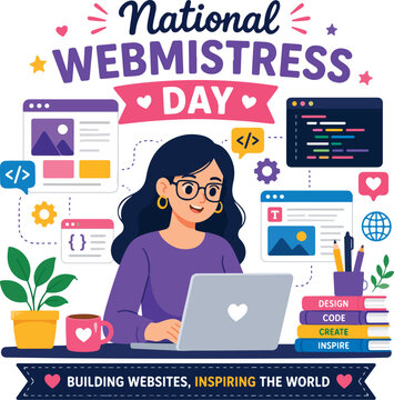 Female web developer working on laptop.