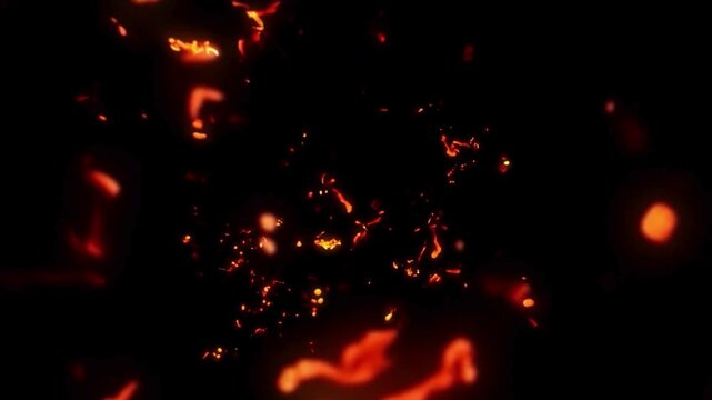 Fire particles fire sparks dust particles overlay background Fire flakes and bonfire background. Fire particles moving fast with the wind. Hot burning fire sparks and ashes motion 4k  dust burning hot