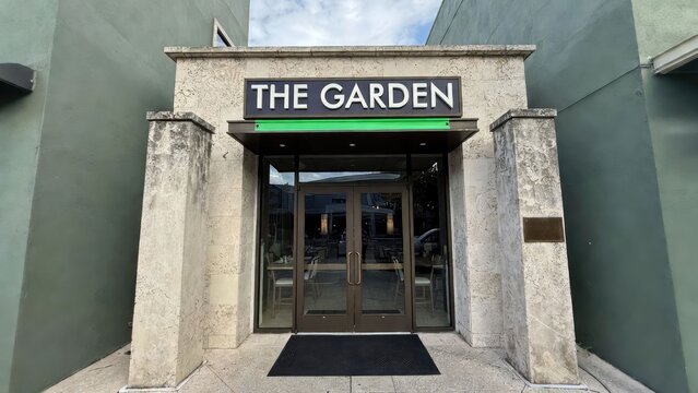 Entrance to the garden restaurant coral gables miami modern architecture urban viewpoint