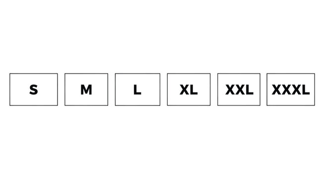 Clothing Size Label Icon Set