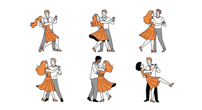 Couples Dancing Icon Set