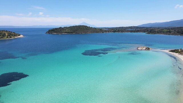 Amazing view of Sithonia coastline near Lagonisi Beach, Chalkidiki, Central Macedonia, Greece