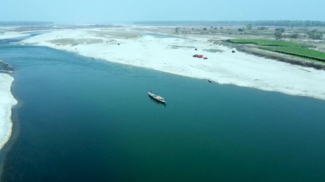 ARIAL VIEW OF INDO BHUTAN BORDER, MANAS RIVER