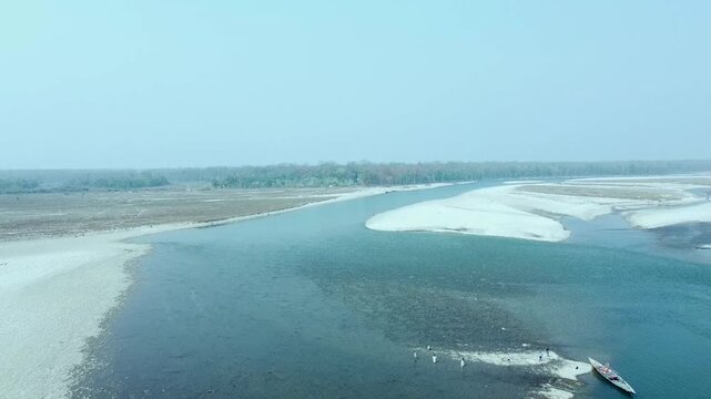 ARIAL VIEW OF INDO BHUTAN BORDER, MANAS RIVER