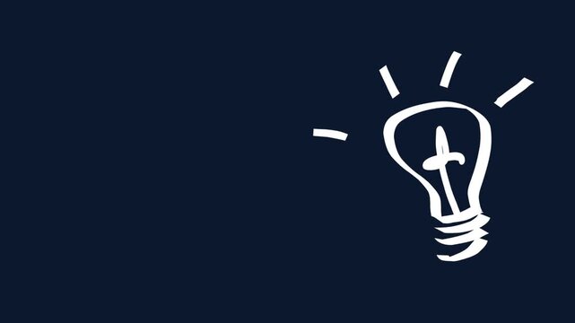Minimal aesthetic motion graphic of flashing bulb. Clean, modern concept for startup marketing, brainstorming presentation, and digital agency web background with text space.
