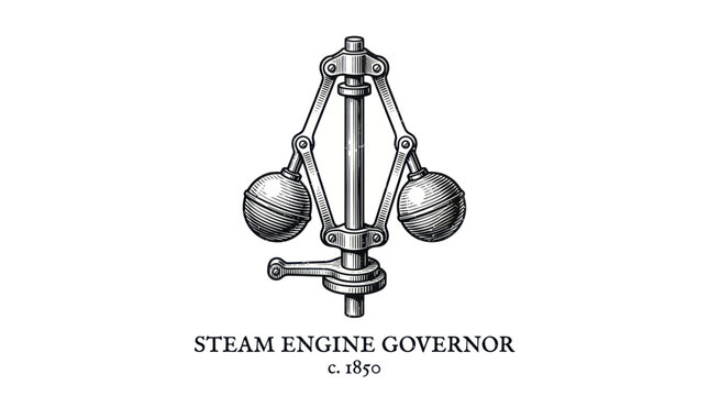 Vintage Steam Engine Governor Mechanism, Historical Invention, Industrial Revolution