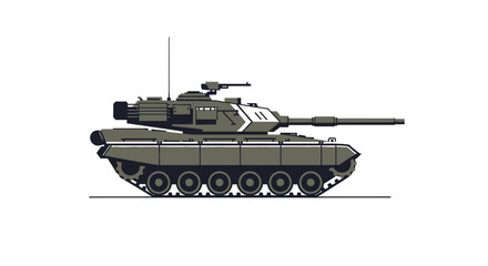 Modern Battle Tank Vector Illustration on White Background © Jaya