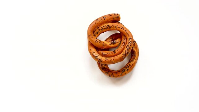 Traditional ring bread isolated with minimal composition