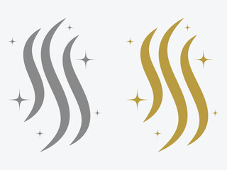 Fototapeta premium Smooth and silky icon vector. Smooth and silky logo concept with flowing waves and sparkles design. Vector illustration.