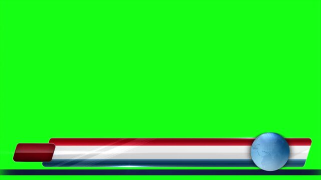 Modern Red and White Lower Third Graphic Overlay on Green Screen
