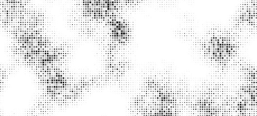 Abstract halftone texture, grayscale pixelated dots forming organic clusters, minimal geometric pattern, soft contrast, modern monochrome background © ABD