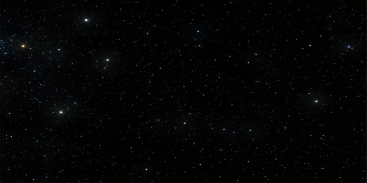 An abstract motion animation of a winter night sky captures a loop of falling stars, snowflakes, and sparkling dust particles across a dark blue galaxy space cosmos