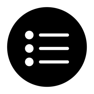Checklist Icon in Black Circle Flat Task List Symbol