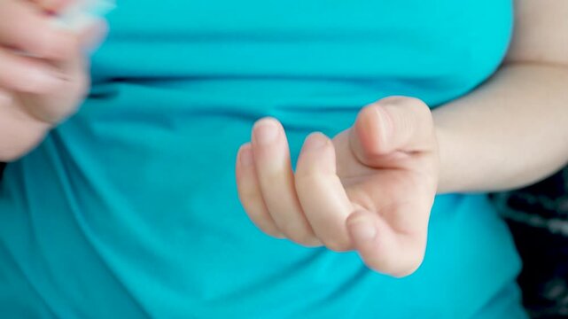 Close up manicure routine with nail filing and personal grooming