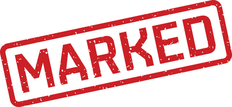 Marked rubber stamp illustration red ink stamp on white background for document approval