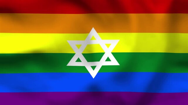 Jewish Star of David LGBTQ Pride Rainbow Flag