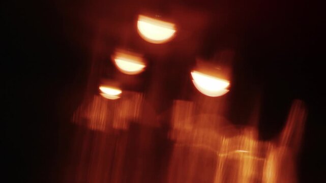 Abstract blurred background with colorful neon tones and soft light creating dreamy and magical atmosphere. Lo-fi effect