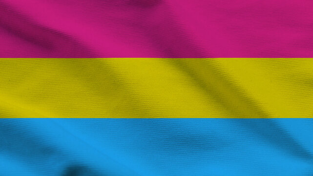 Pansexual Pride Flag Textured Fabric Background